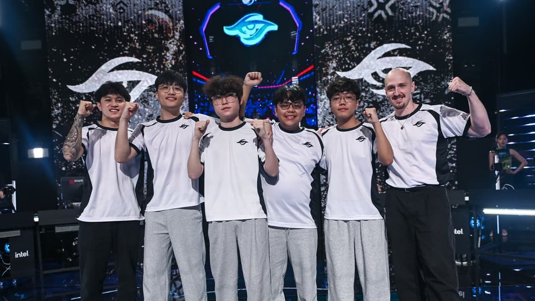 Team Secret celebrating their only win in VCT Pacific 2026 Stage 2 against DRX (Image Source: Riot Games)