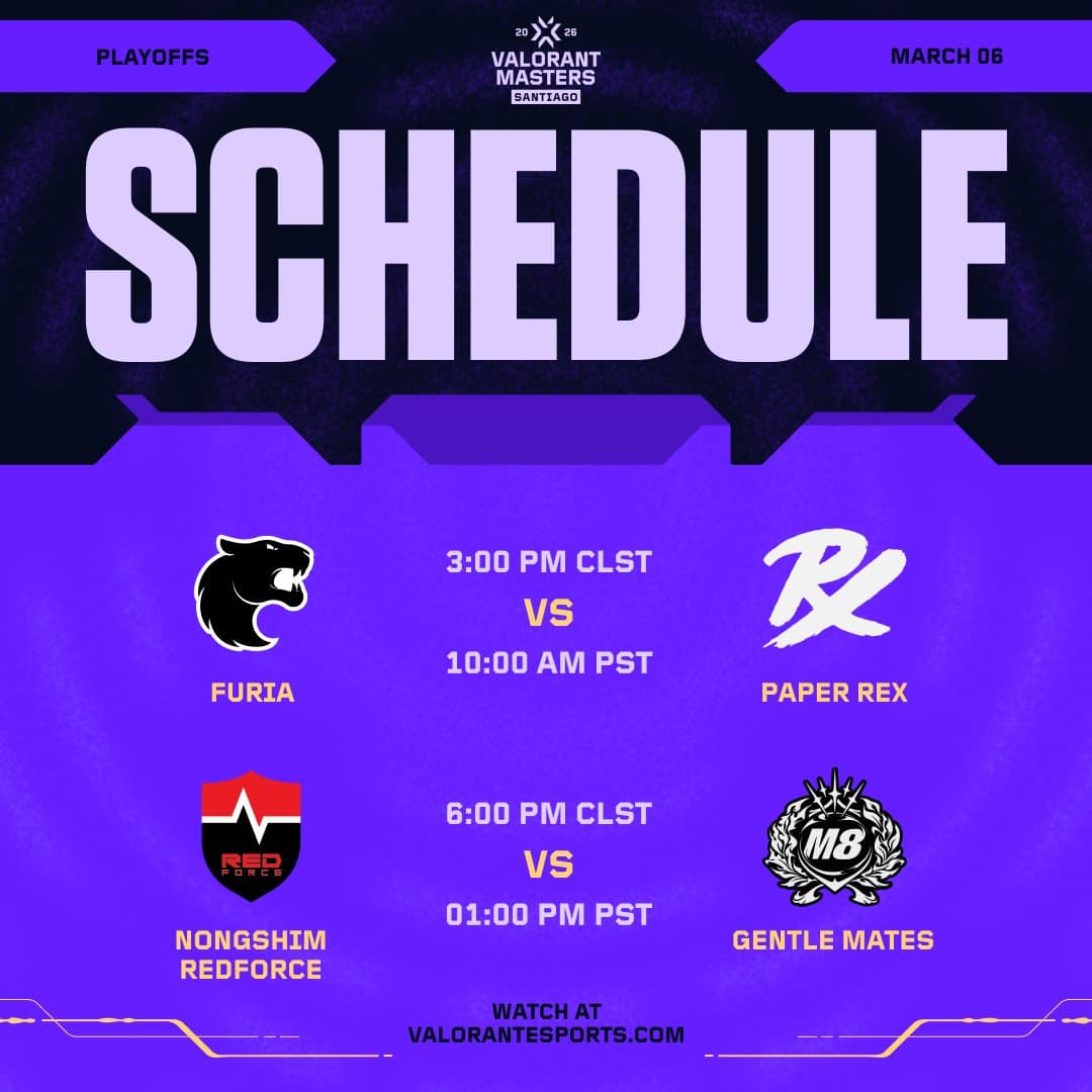 VALORANT Masters Santiago playoffs day 1 schedule