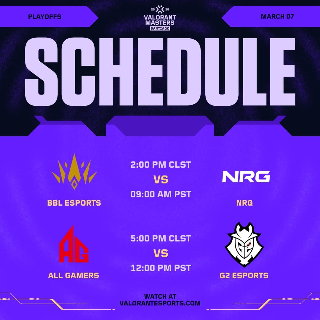 VALORANT Masters Santiago playoffs day 2 schedule