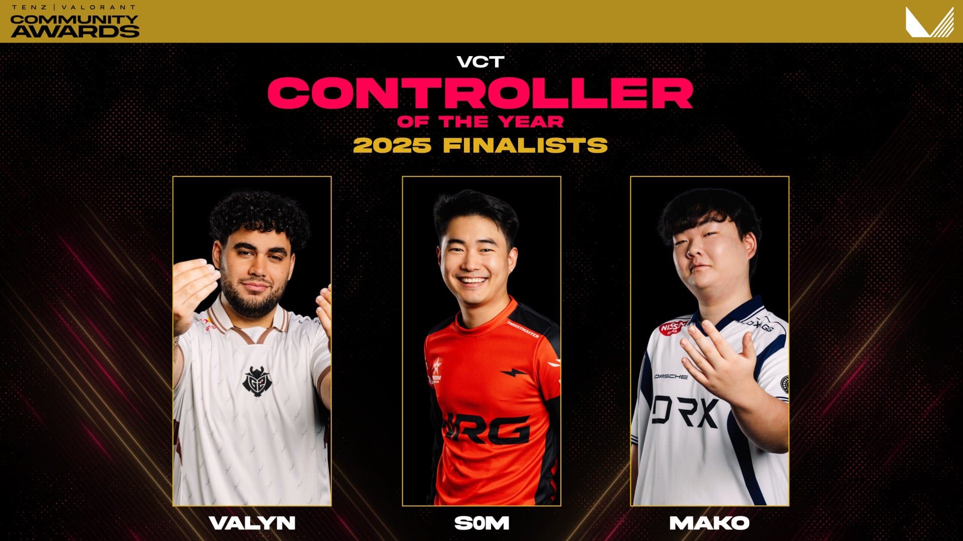 Controller of the year nominees (Image Source: TenZ/@TenZOfficial on X)