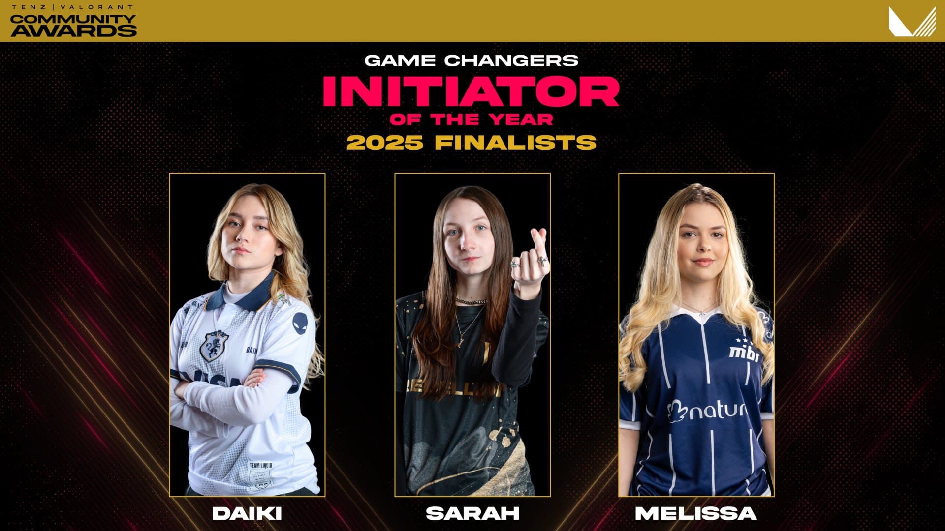 VALORANT Game Changers Initiator of the Year nominees (Image Source: Tenz/@TenzOfficial on X)