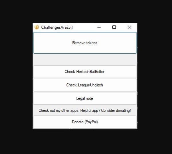 The ChallengesAreEvil app is not affiliated with Riot Games, but here is what it looks like (Image Credit: MaciejGorczyca on GitHub)