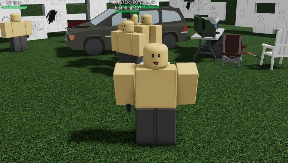 Here is what your character looks like in the waiting lobby before the game starts (Image Credit: Screengrab by THESPIKEGG via Roblox Blood Debt)