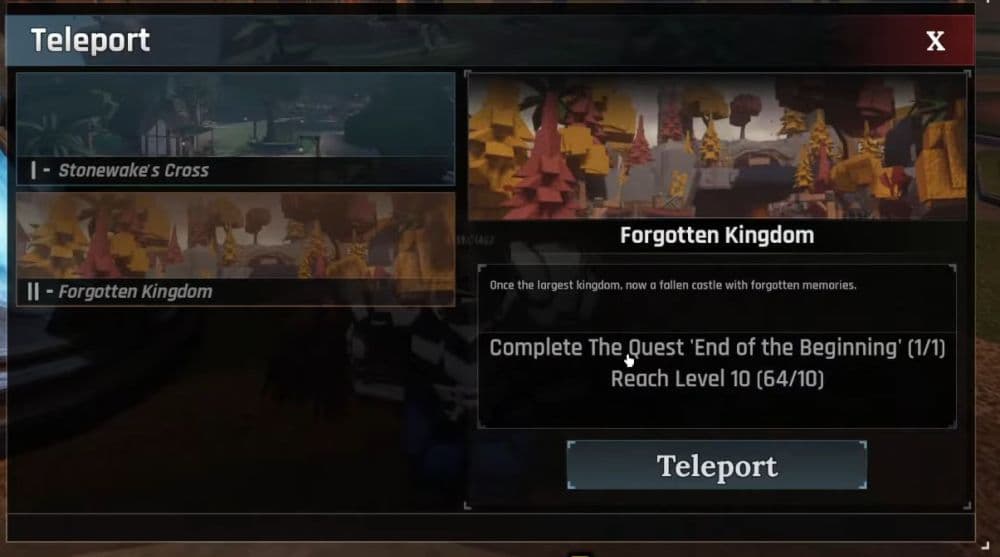 In order to get to the Forgotten Kingdom, you need to have completed the “End of the Beginning” quest (Image Credit: ItzVexo)