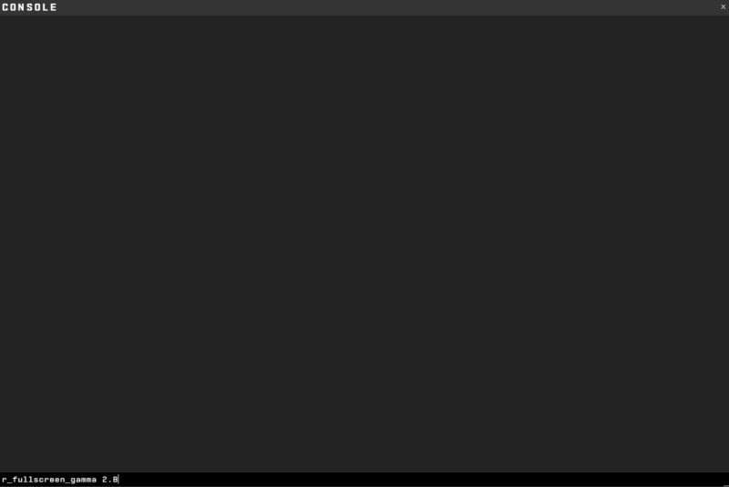 Use this command in the console to increase the gamma value (Image Credit: THESPIKEGG)