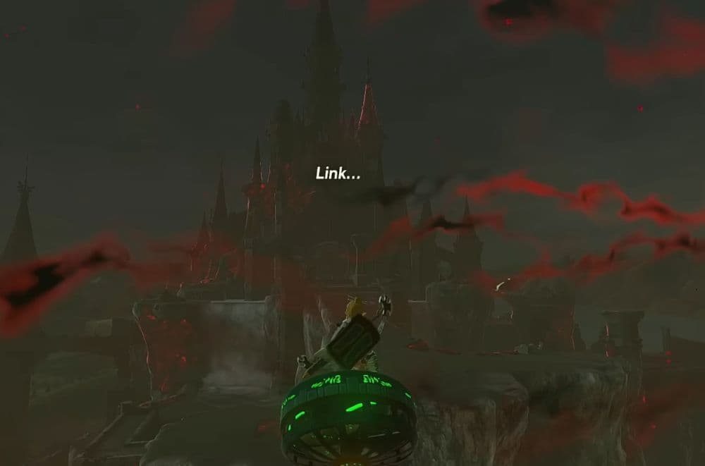Go to the floating Hyrule Castle (Image Credit: Austin John Plays on YouTube)