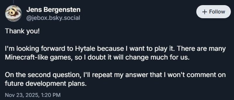 Here is Jeb’s post on Bluesky (Image Credit: Jeb’s Bluesky)