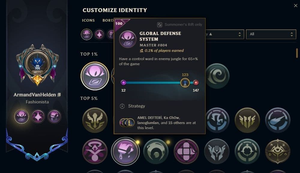 You can see your progress when you hover over any token (Image Credit: THEPSIKEGG)