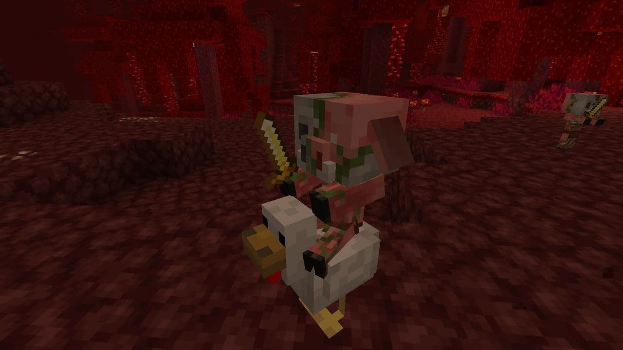 Nether chicken jockey (Credit: r/Minecraft)
