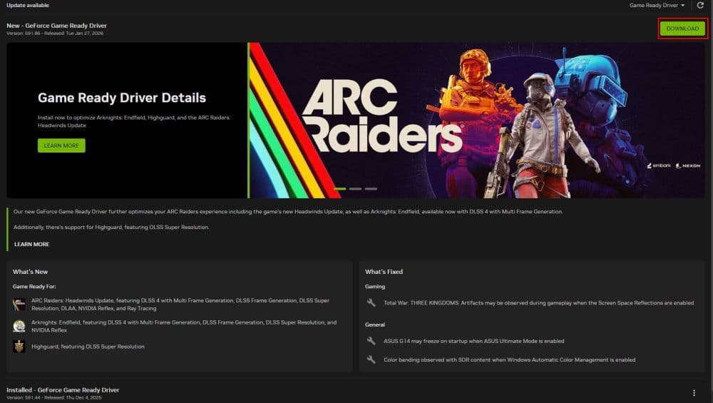 If you own an NVIDIA GPU, you can check your current software version and download the latest update if it is available from here (Image Credit: THESPIKEGG)