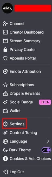 Go to Settings from the drop-down menu on the top right (Image Credit: THESPIKEGG)