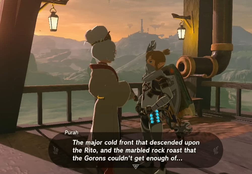 Start the mission by speaking with Purah (Image Credit: Austin John Plays on YouTube)