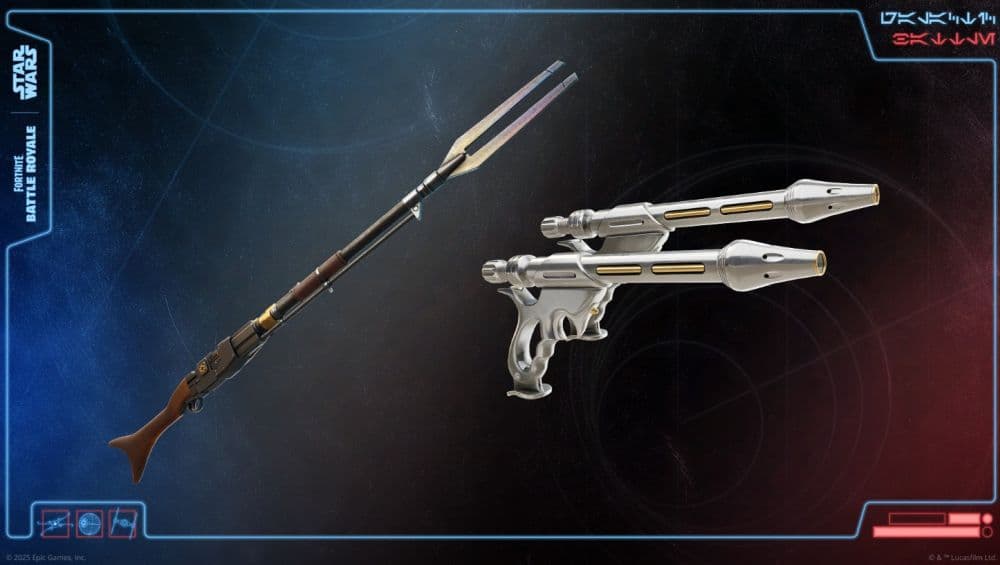 Here are the Amban Sniper Rifle and WESTAR-34 Blaster Pistols (Image Credit: Epic Games/Fortnite)