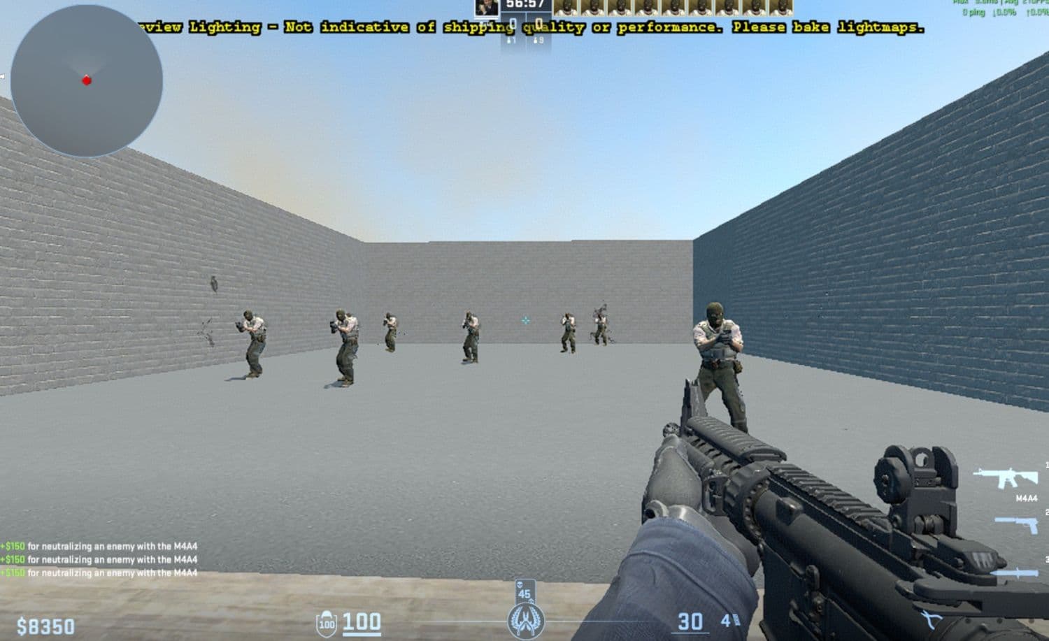 Here is what your gun placement would look like if you try the aggressive clean-view setup listed above (Image Credit: THESPIKEGG)