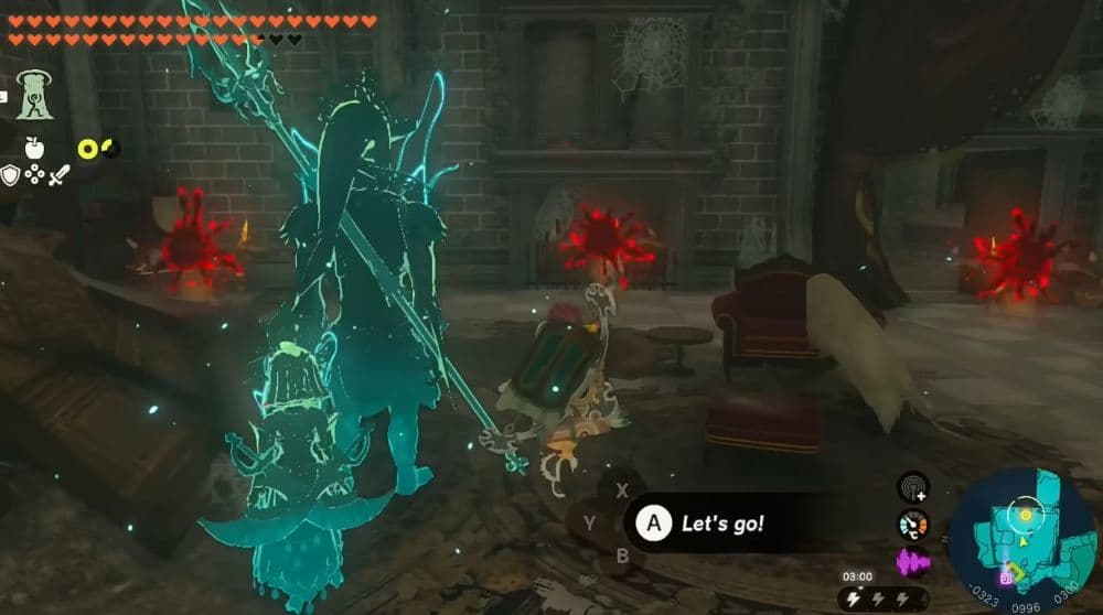 Go to Zelda’s room and clear it of enemies (Image Credit: Austin John Plays on YouTube)