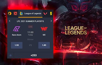 Apostas em esports de League of Legends