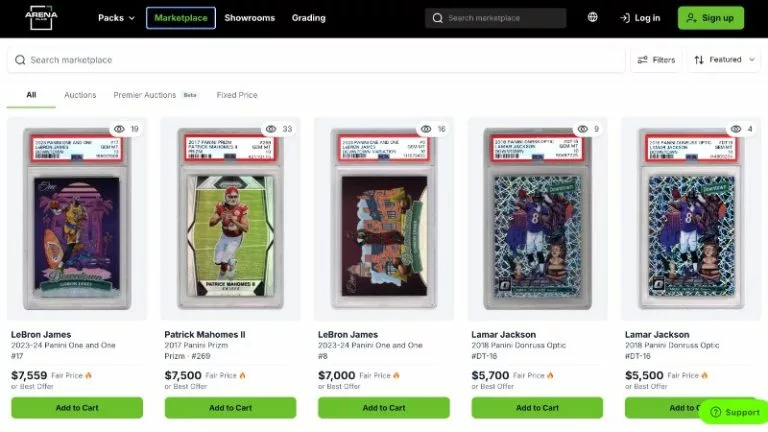 Arena Club trading cards